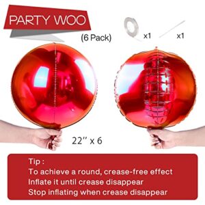 PartyWoo Red and Gold Balloons 50 pcs and Red Foil Balloons 6 pcs