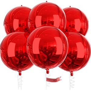 PartyWoo Red and Gold Balloons 50 pcs and Red Foil Balloons 6 pcs