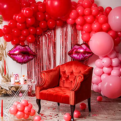 PartyWoo Red Balloons 50 pcs and Crepe Paper Streamers 6 Rolls