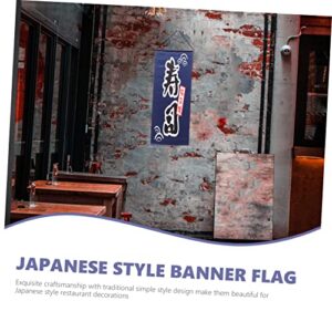 UPKOCH 3pcs Sushi for Hanging Shop Ornament Doorway Style Banners Bunting Bar Ornaments Japanese Sign Flags Izakaya Tapestry Room Decor Art Kitchen Streamer Flag Swooper Decorations