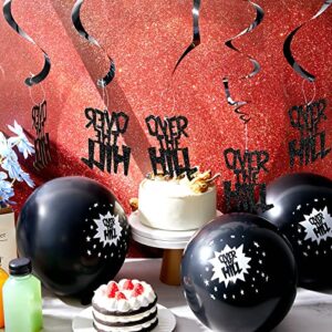 10 Pieces Over The Hill Party Supplies Hanging Swirls 20 Pieces Hill Printed Latex Balloons Round Party Decorations Black Over The Hill Decorations Over The Hill 50th Birthday Decorations for Party