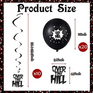 10 Pieces Over The Hill Party Supplies Hanging Swirls 20 Pieces Hill Printed Latex Balloons Round Party Decorations Black Over The Hill Decorations Over The Hill 50th Birthday Decorations for Party