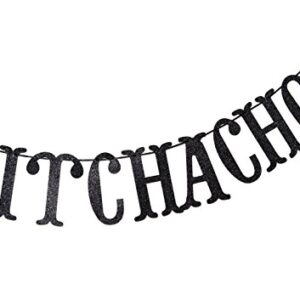 Adios Bitchachos Black Glitter Banner for Going Away, Fiesta, Taco Party Decorations Funny Bunting Photo Booth Props Sign