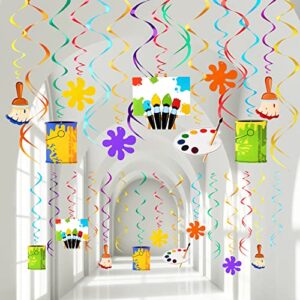 54 pieces art party decorations hanging swirls painting party hanging decorations painting party supplies