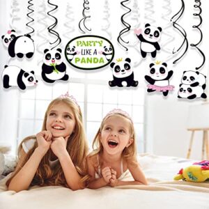 30Ct Panda Hanging Swirl Decorations Panda Ceiling Hanging Swirl Decorations for Girls Boys Kids Home,Classroom Baby Showers Birthday Party Supplies Panda Bear Party Supplies