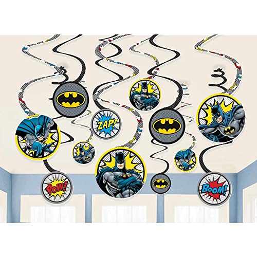 amscan Batman Hanging Swirl Decorations- 12 pcs.