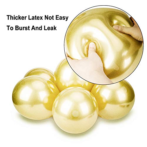 HDLJD Gold Balloons, 12 Inch Gold Metallic Latex Balloons for Happy Birthday Baby Showers Bridal Shower Wedding Party Decorations - 50PCS