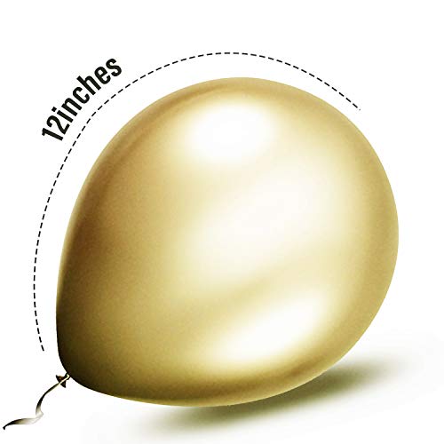 HDLJD Gold Balloons, 12 Inch Gold Metallic Latex Balloons for Happy Birthday Baby Showers Bridal Shower Wedding Party Decorations - 50PCS