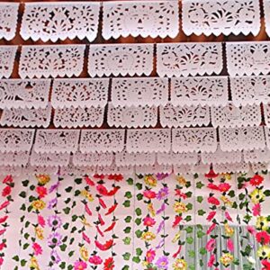 White Papel Picado, White Fiesta Banner, Mexican Theme Party Supplies, Mexican Wedding Flags Cinco de Mayo Tissue Paper Panels WS700