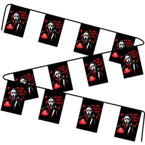 scream ghost no you hang up first halloween banner pennant flags bunting creepy halloween string ghostface flags halloween banner horror indoor outdoor hanging decorations halloween party supplies