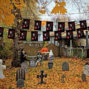 Scream Ghost No You Hang Up First Halloween Banner Pennant Flags Bunting Creepy Halloween String Ghostface Flags Halloween Banner Horror Indoor Outdoor Hanging Decorations Halloween Party Supplies