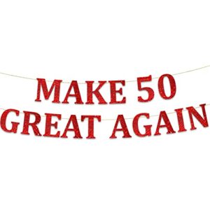 funny 50th birthday party red banner – happy 50th wedding anniversary decorations – milestone birthday party decorations