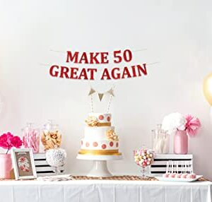 Funny 50th Birthday Party Red Banner - Happy 50th Wedding Anniversary Decorations - Milestone Birthday Party Decorations
