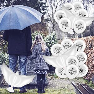 Prasacco 23 Pieces White Memorial Balloons Set, Funeral Balloons to Release In Sky with 3 Pcs Peace Dove Balloons Pigeon Balloons Funeral Remembrance Balloons for Condolence Funeral Anniversary