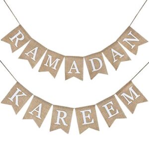 ramdan kareem bunting banner eid celebration hanging banner burlap bunting decoration for ramadan kareem supplies