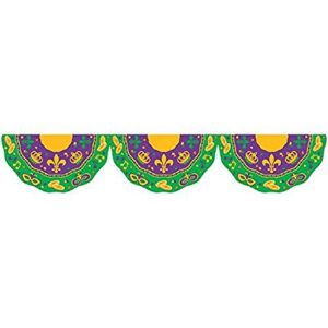 Amscan Mardi Gras Bunting Garland, 11' x 16", Multi Color