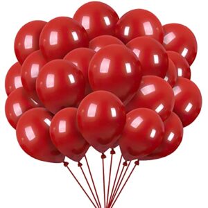 dark red balloons 100 pack, 10 inch premium red maroon latex balloons for valentine birthday christmas wedding baby shower party decorations(with red ribbon)