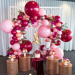 Dark Red Balloons 100 Pack, 10 inch Premium Red Maroon Latex Balloons for Valentine Birthday Christmas Wedding Baby Shower Party Decorations(with Red Ribbon)