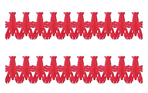 Beistle Crawfish Garland, 2 Piece, 9" x 14', Red