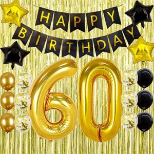 60th Birthday Decorations for Men Women - Happy Birthday Decorations 60 Birthday Balloons Birthday Party Decoration