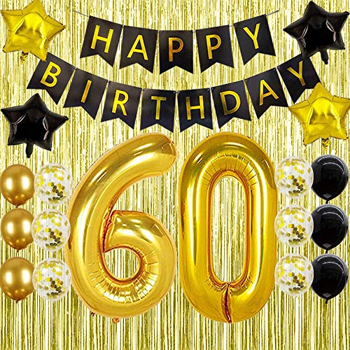 60th Birthday Decorations for Men Women - Happy Birthday Decorations 60 Birthday Balloons Birthday Party Decoration