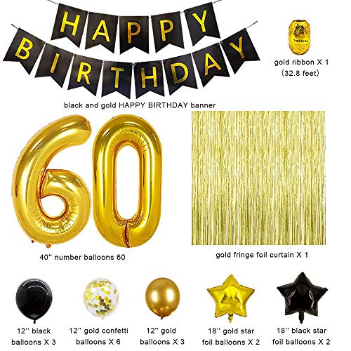 60th Birthday Decorations for Men Women - Happy Birthday Decorations 60 Birthday Balloons Birthday Party Decoration