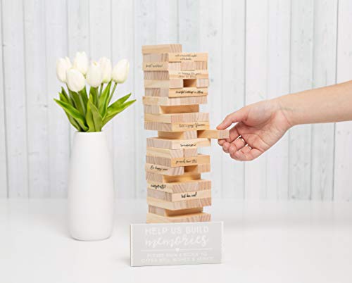 Kate & Milo Wedding Well Wishes Advice Blocks, Unique Décor, Stackable Wooden Guest Signature Game