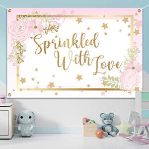 PAKBOOM Sprinkled with Love Backdrop Banner - Baby Shower Party Decorations for Boy Girl - 6x4ft