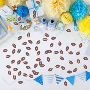 Halodete Football Confetti - Baby Shower Party Table Decorations - Gender Reveal Confetti - Welcome Baby Sport Theme Table Scatter Confetti Decorations - Brown Glitter, 120pcs