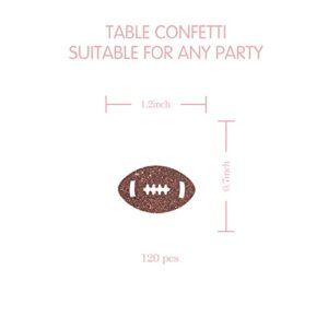 Halodete Football Confetti - Baby Shower Party Table Decorations - Gender Reveal Confetti - Welcome Baby Sport Theme Table Scatter Confetti Decorations - Brown Glitter, 120pcs