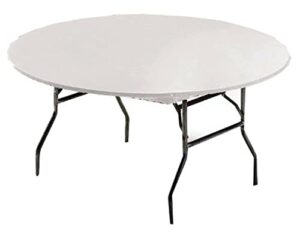 creative converting round stay put plastic table cover, 60-inch, white