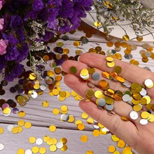 3.5 oz Round Confetti Dots Glitter Confetti Circles 1/4 Inch Metallic Round Dot Confetti for Birthday Wedding Holiday Party Decoration Supplies (Silver and Gold)