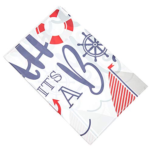 Ahoy It's a Boy Nautical Table Cover (54 x 108 in, Rectangle, 3 Pack)