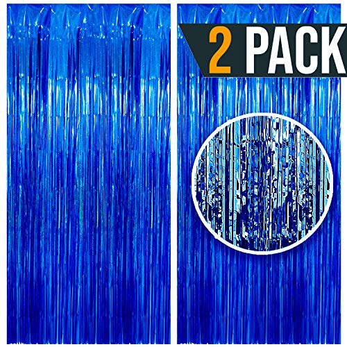 Blue Birthday Decorations Backdrop Curtains for Birthday Backdrop Party Decorations, Fringe Backdrop, Blue Backdrop, Photo Booth Backdrops, Streamers Birthday Decorations, Blue Party Decorations Boys