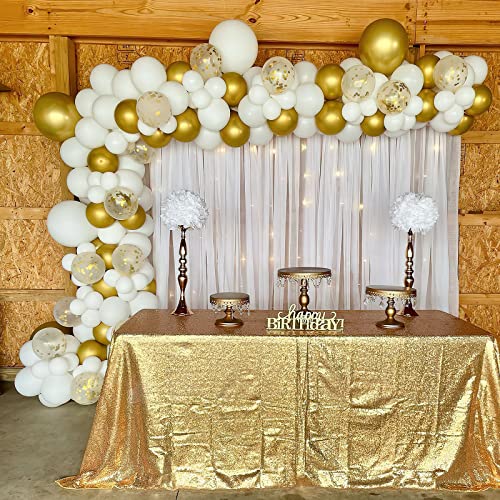 white and gold balloons, 103-Pack gold balloons & white balloons 18/12/10/5 In white gold balloon arch,Gold Confetti Balloons for Wedding Birthday Baby Shower Anniversary Party Decorations