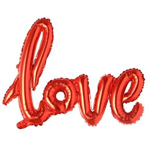 40 inch large love foil balloons banner, material for wedding bridal shower anniversary engagement party decorations supplies (red)
