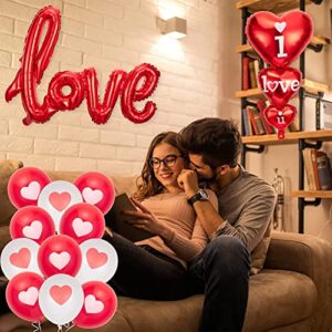 40 Inch Large Love Foil Balloons Banner, Material for Wedding Bridal Shower Anniversary Engagement Party Decorations Supplies (Red)