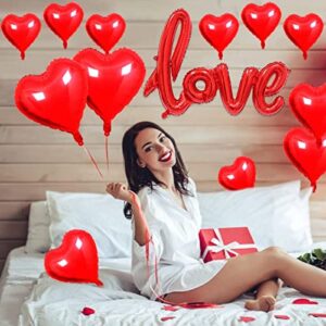 40 Inch Large Love Foil Balloons Banner, Material for Wedding Bridal Shower Anniversary Engagement Party Decorations Supplies (Red)