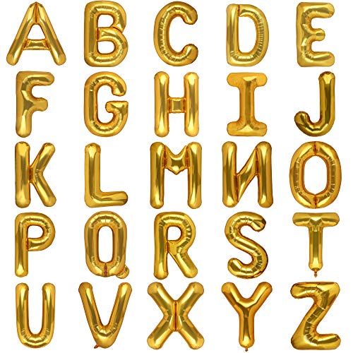 40 Inch Giant Gold Letter A Balloons Birthday Party Decorations Mylar Foil Big Alphabet Helium Balloon