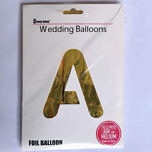 40 Inch Giant Gold Letter A Balloons Birthday Party Decorations Mylar Foil Big Alphabet Helium Balloon