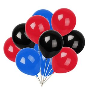 kadbaner red black blue balloons,100-pack,12-inch latex balloons, wedding, birthday party, baby shower, christmas party decorations