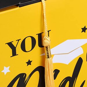 Amosfun Graduation Party Decorations 2023 Graduation Box Graduation Card Box 2023 Congrats Grad Card Box Class of 2023 Graduation Party Centerpiece, Yellow