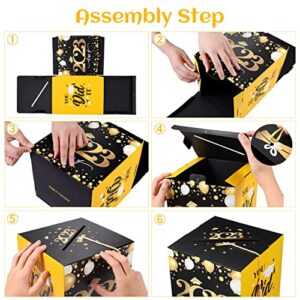 Amosfun Graduation Party Decorations 2023 Graduation Box Graduation Card Box 2023 Congrats Grad Card Box Class of 2023 Graduation Party Centerpiece, Yellow