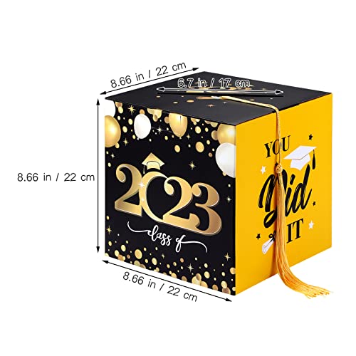 Amosfun Graduation Party Decorations 2023 Graduation Box Graduation Card Box 2023 Congrats Grad Card Box Class of 2023 Graduation Party Centerpiece, Yellow