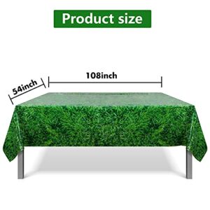 2 PCS Green Grass Tablecloth Grass Pattern Table Covers Disposable Plastic Golf Soccer Sports Field Table Cover for Sports Theme Parties Decorations Soccer Outdoor Indoor Event Picnic Supplies