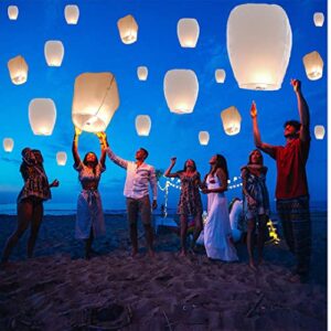 White Lanterns with 40 PCS, Lantern for Wedding, Valentine's Day, Halloween, Thanksgiving, Christmas, Party.