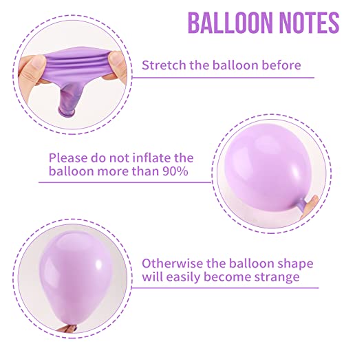 Pastel Purple Balloons - 80Pcs 18/12/5 Inch Maca Purple Latex Balloons Different Sizes Light Purple Helium Balloon Garland for Graduation Birthday Valentines Day Anniversary Theme Party Decorations