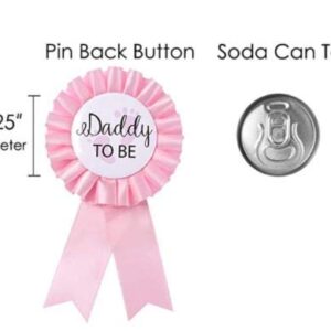 Mommy to be Tinplate Badge Pin -Mom to be Baby Shower Button New Mom Gifts Gender Reveals Party Baby Girl Pink Rosette Button Baby Celebration ( Pink)