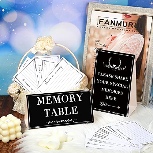 Outus 52 Pieces Share a Memory Cards Funeral Guest Book Memory Card for Celebration of Life, Birthday, Graduation, Wedding, Anniversary, Retirement, Baby Showers (Black)