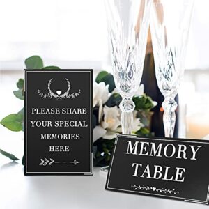 Outus 52 Pieces Share a Memory Cards Funeral Guest Book Memory Card for Celebration of Life, Birthday, Graduation, Wedding, Anniversary, Retirement, Baby Showers (Black)